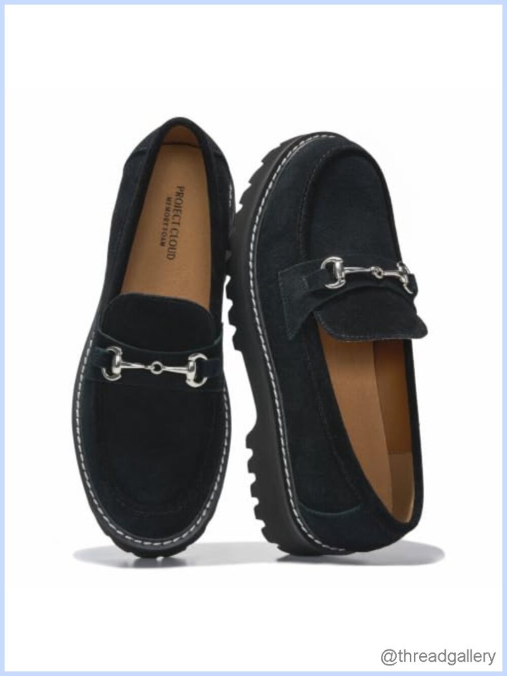 Genuine Leather Loafers for Women Horsebit Slip-On Platform